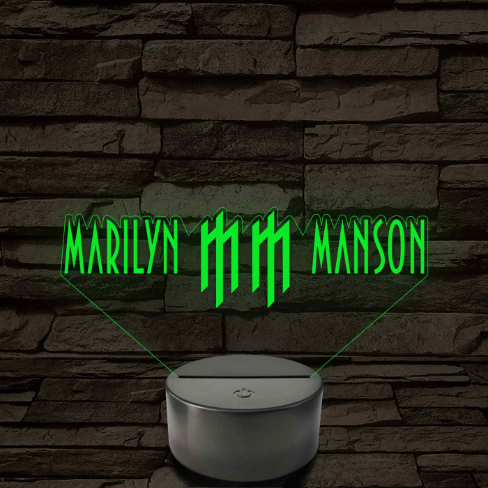 Manson logós hangulatlámpa – 7 színű, színváltós LED lámpa