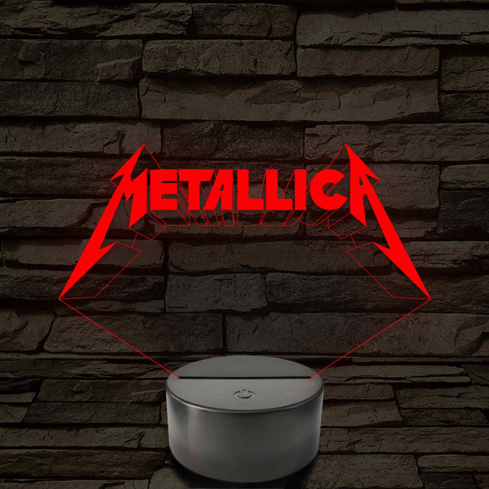 Metallica logó – 7 színű, színváltós LED lámpa