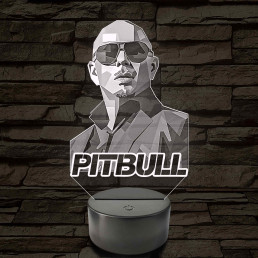 Pitbull portrés hangulatlámpa – 7 színű, színváltós LED lámpa