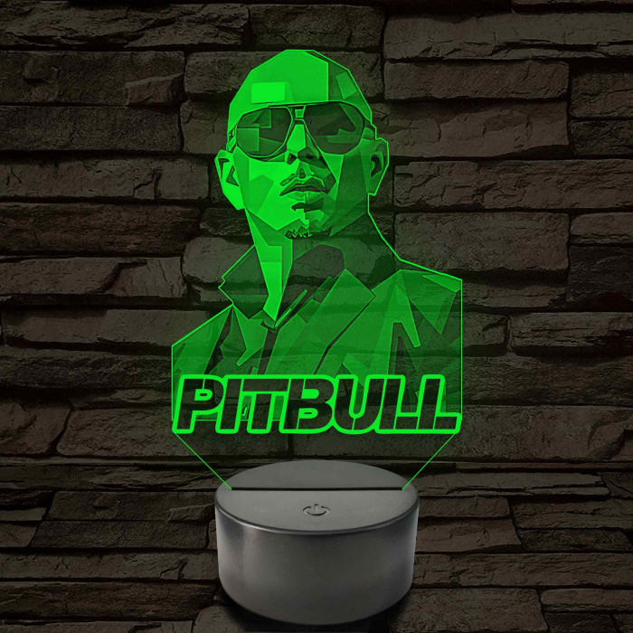 Pitbull portrés hangulatlámpa – 7 színű, színváltós LED lámpa