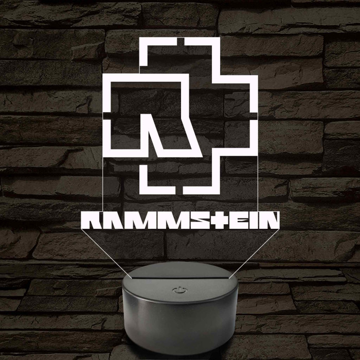 Rammstein logó – 7 színű, színváltós LED lámpa
