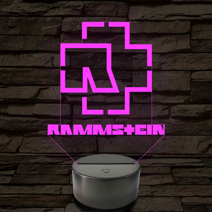 Rammstein logó – 7 színű, színváltós LED lámpa