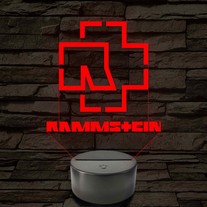 Rammstein logó – 7 színű, színváltós LED lámpa