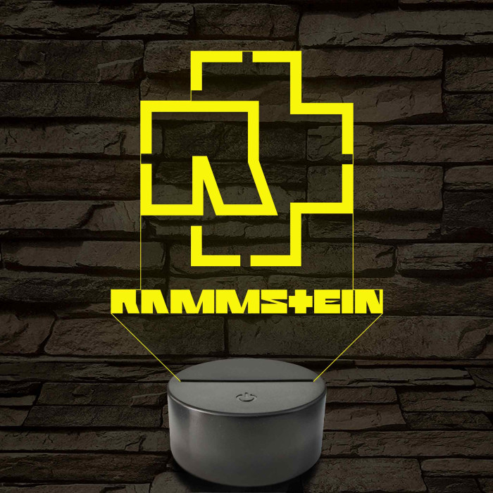 Rammstein logó – 7 színű, színváltós LED lámpa