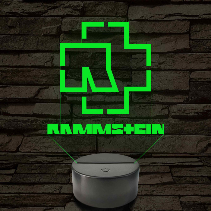 Rammstein logó – 7 színű, színváltós LED lámpa
