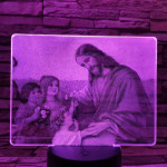 Jézus  gyermek szeretete 7 színű valósághű 3D led lámpa