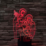 Jézus, Mária, Szent József 7 színű 3D led lámpa