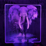 Elefánt 7 színű valósághű 3D led lámpa