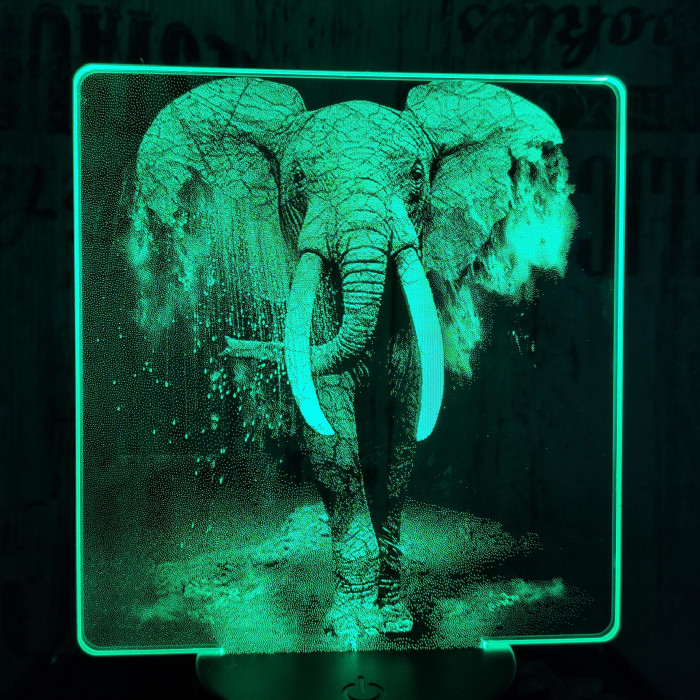 Elefánt 7 színű valósághű 3D led lámpa