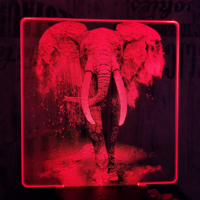 Elefánt 7 színű valósághű 3D led lámpa