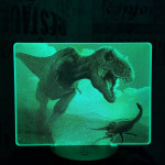 T rex vadászik 7 színű valósághű 3D led lámpa
