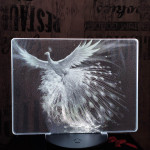 Páva 7 színű valósághű 3D led lámpa