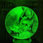 Carnotaurus vadászik 2 7 színű valósághű 3D led lámpa