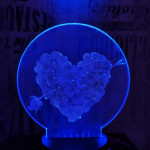Szív rózsái 7 színű valósághű 3D led lámpa