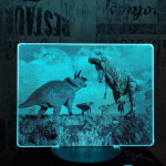 T rex és Triceratops 7 színű valósághű 3D led lámpa