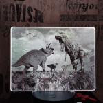 T rex és Triceratops 7 színű valósághű 3D led lámpa