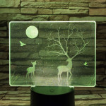 Szarvas a holdfényben 7 színű valósághű 3D led lámpa