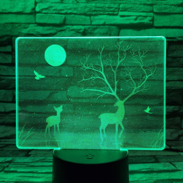 Szarvas a holdfényben 7 színű valósághű 3D led lámpa