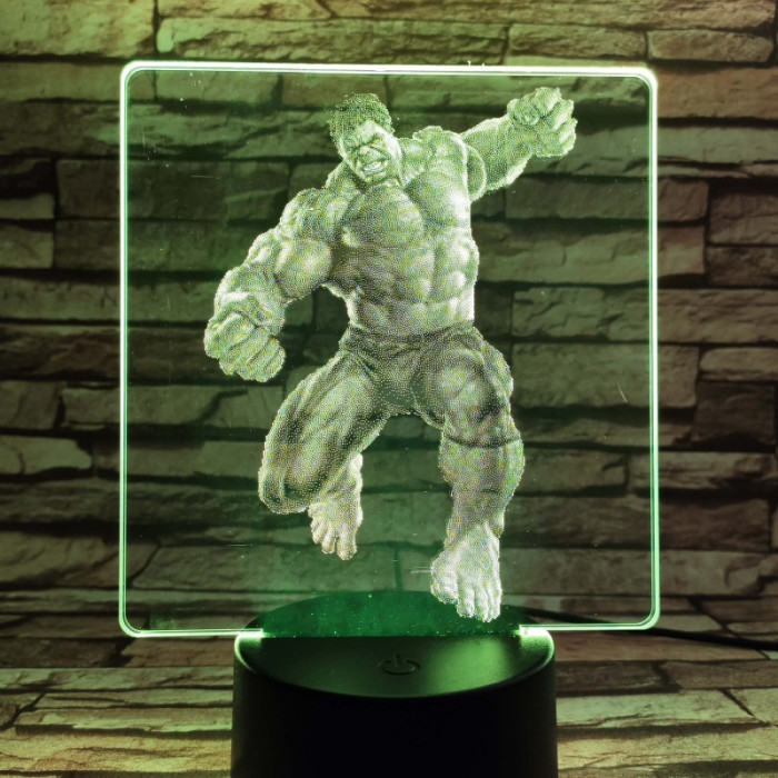 Zöld mutáns 7 színű valósághű 3D led lámpa