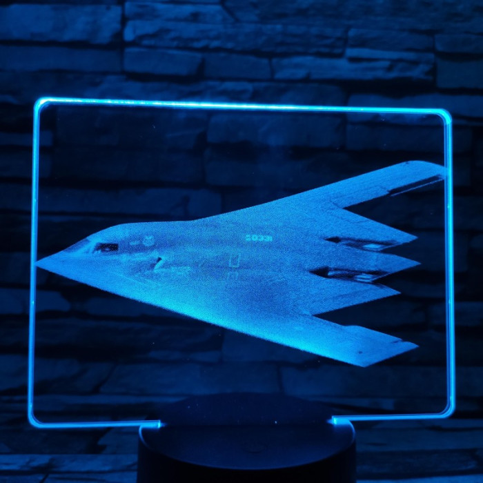 Lopakodó vadászgép 7 színű valósághű 3D led lámpa