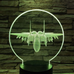 Vadászgép repülő 7 színű valósághű 3D led lámpa
