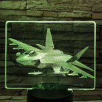 Vadászrepülőgép 7 színű valósághű 3D led lámpa