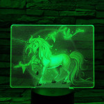 Unikornis 7 színű valósághű 3D led lámpa