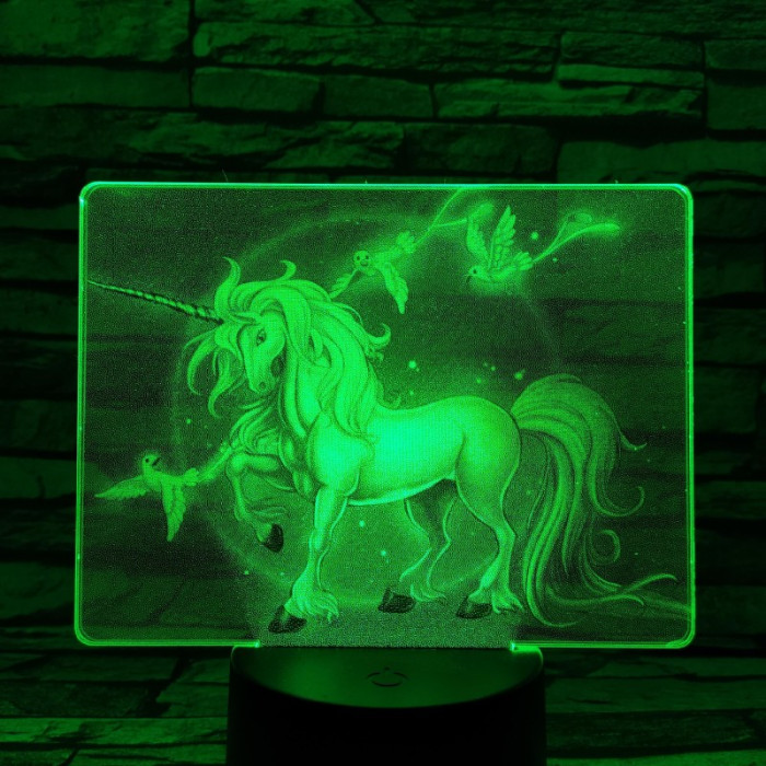 Unikornis 7 színű valósághű 3D led lámpa
