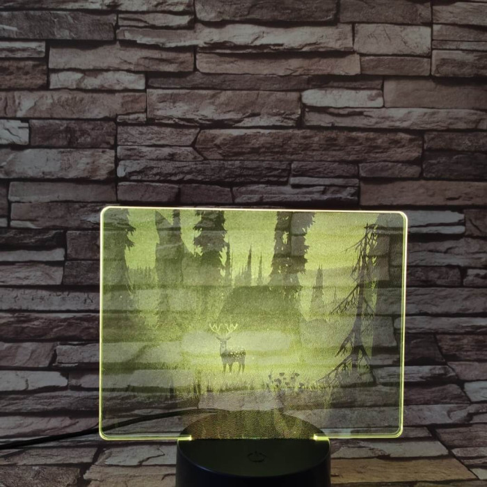 Szarvas a mezőn 7 színű valósághű 3D led lámpa