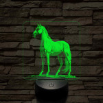 Ló nemesi nyugalom 7 színű valósághű 3D led lámpa