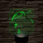 Üvöltő leopárd 7 színű valósághű 3D led lámpa
