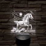 Vizen vágtázó ló   7 színű valósághű 3D led lámpa