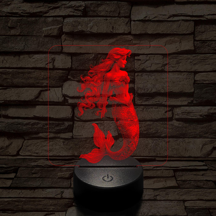 Hableány  7 színű valósághű 3D led lámpa
