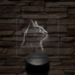Macska az erdőben néz  7 színű valósághű 3D led lámpa