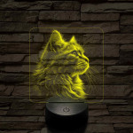 Macska elegancia 7 színű valósághű 3D led lámpa