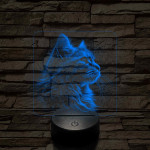 Macska elegancia 7 színű valósághű 3D led lámpa