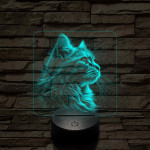 Macska elegancia 7 színű valósághű 3D led lámpa