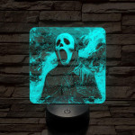 Helloween-i sikoly 7 színű valósághű 3D led lámpa
