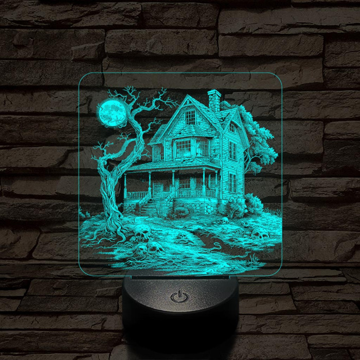 Kísértet rom 7 színű valósághű 3D led lámpa