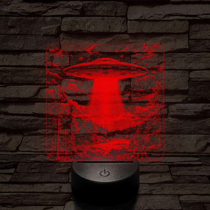 UFO rejtély az erdőben 7 színű valósághű 3D led lámpa