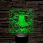 UFO rejtély az erdőben 7 színű valósághű 3D led lámpa