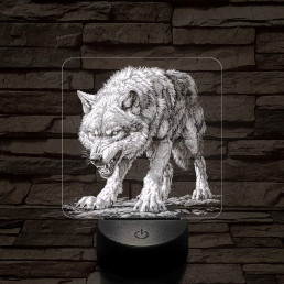 Vicsorgó farkas 7 színű valósághű 3D led lámpa