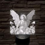 Angyal virágokkal 7 színű valósághű 3D led lámpa