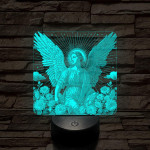 Angyal virágokkal 7 színű valósághű 3D led lámpa