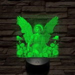 Angyal virágokkal 7 színű valósághű 3D led lámpa