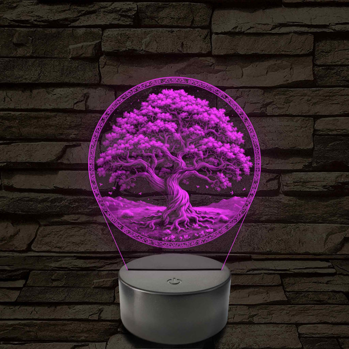 Az élet fája 7 színű valósághű 3D led lámpa