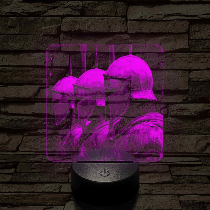 Páncélok 7 színű, valósághűen gravírozott 3D led lámpa
