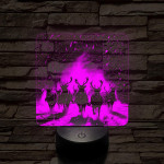 Hóban vágtázó szarvasok 7 színű valósághű 3D led lámpa