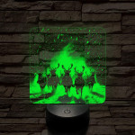 Hóban vágtázó szarvasok 7 színű valósághű 3D led lámpa