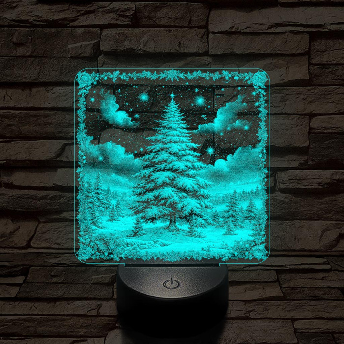 Az erdő karácsonyfája 7 színű valósághű 3D led lámpa